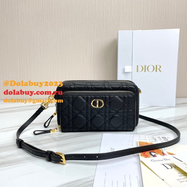 High Quality Dior Caro Bag Brown Supple Cannage Calfskin Fashion