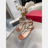 Valentino Knockoff ROCKSTUD METALLIC FLAT FLIP-FLOP SANDAL