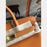 Hermes Birkin Epsom leather Handbags Orange Golden 7 Star