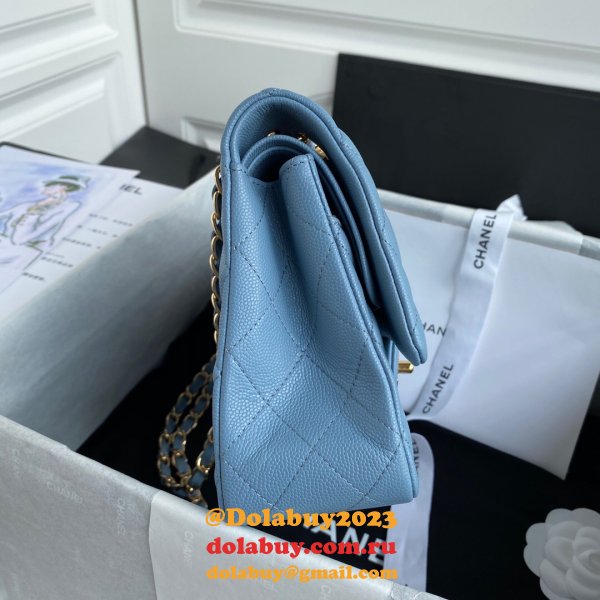 High Quality CC classic CF 25.5CM Sky Blue handbag Copy