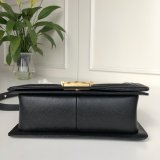 AAA+ CC Le Boy  Luxury Best Black Bags Caviar 25cm