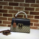 Gucci Knockoff 453188 GG Supreme Padlock Small Top Handle Bag