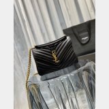 YSL 1:1 Mirror 392737 College Medium Chain Bag in Matelassé Leather