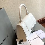 Knockoff Balenciaga White Hourglass Leather Top Handle Bag