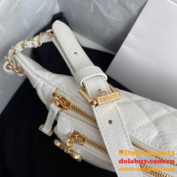 Copy CC High Quality Calfskin Waist AS1077 White Bag