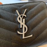 Inspired Saint Laurent monogram compact zip around black wallet