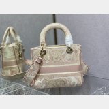 Top Quality Fake Lady Embroidery Canvas Dior 24CM High Quality bag Bag