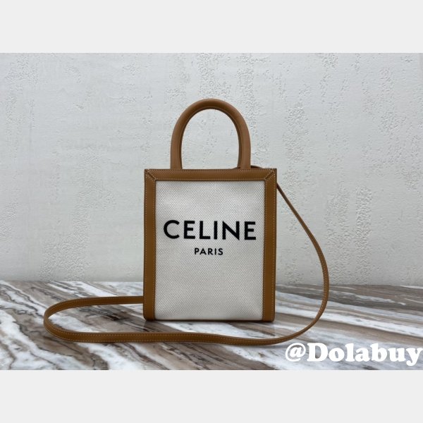 Celine Designer Small Cabas Vertical Bag In Triomphe Canvas