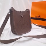 Hermes Mini Evelyne Handbags Copy Coffee