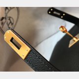 Hermes Mini Kelly Black Perfect Handbag Epsom leather