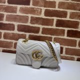 Grey GG Marmont 446744 Mini Matelassé Gucci Copys Bag