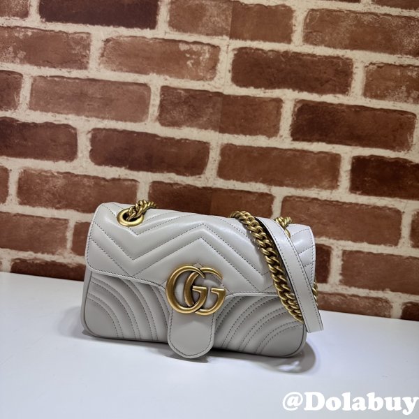 Grey GG Marmont 446744 Mini Matelassé Gucci Copys Bag