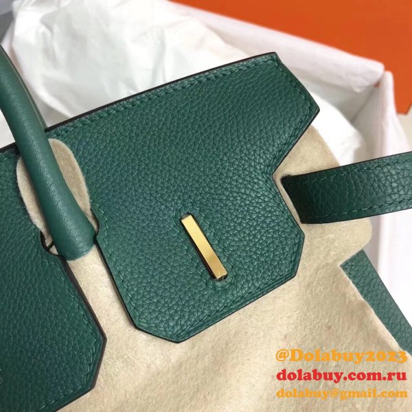 Hermes Birkin 35cm Togo leather Handbags Green High Quality bag