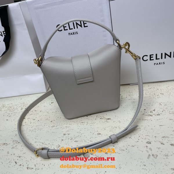 Duplicate Celine 10K943 Bucket Triomphe Smooth Designer Bag