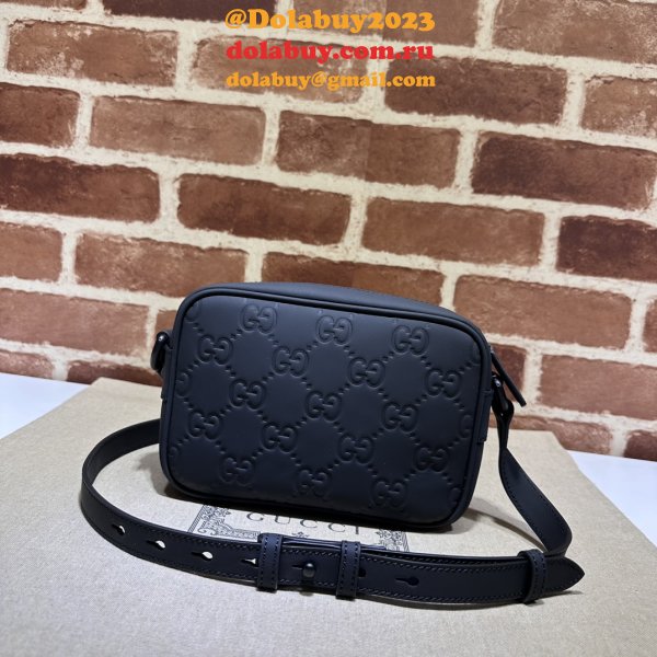 Gucci 1:1 GG Rubber-effect 771321 Shoulder Black Best Bag