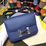 Hermes Constance Bag 23cm Epsom Leather dark blue Duplicate