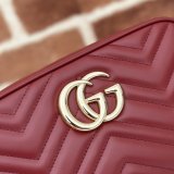 Gucci Perfect Knockoff Wholesale 447632 GG Marmont Small Matelassé Shoulder Red Bag