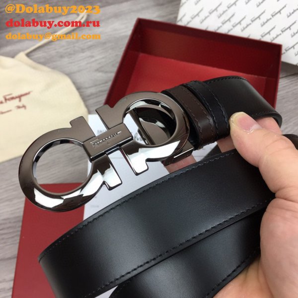 Copy Designer Salvatore Ferragamo 35 mm Black Belts