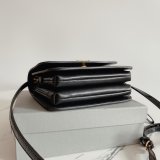 Replica balenciaga shoulder black crocodile embossed box bag