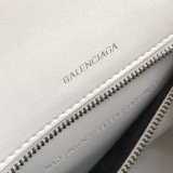 Knockoff Balenciaga White Hourglass Leather Top Handle Bag