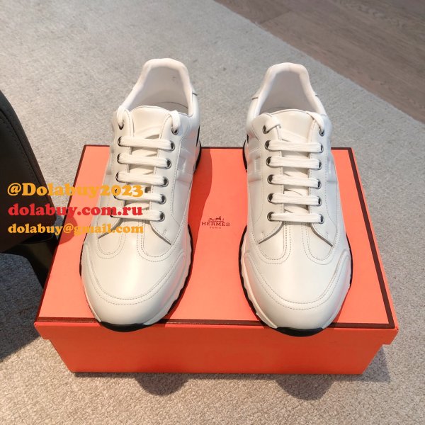 Wholesale Sneakers Leer Wit Hermes 1:1 Mirror Shoes