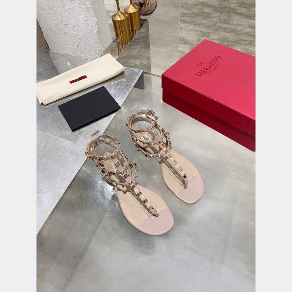 Valentino Knockoff ROCKSTUD METALLIC FLAT FLIP-FLOP SANDAL