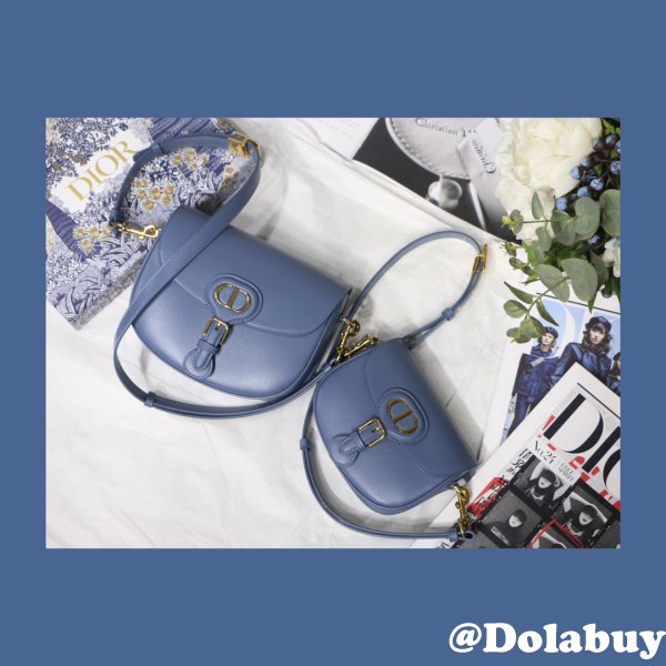 Luxury High Quality Dior Bobby Bag Blue Box Calfskin