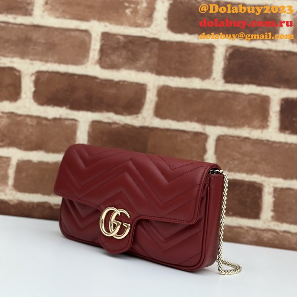 Gucci 1:1 Mirror GG Marmont Mini Crossbody Luxury 751526 Red Bag