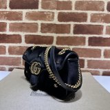 Black Velvet 443497 Gucci GG Marmont Matelassé Shilder 1:1 Mirror Bag