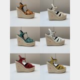 Saint Laurent Wholesale Espadrille Platform Wedge Sandals Heel Shoes