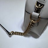 Light Grey 1:1 Mirror 447632 Copy GG Marmont Small Matelassé Shoulder Bag