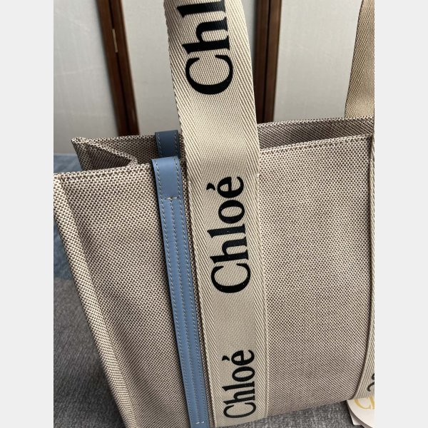 Designer Quality Chloe Woody Tote Bag in Cotton Canvas 36CM