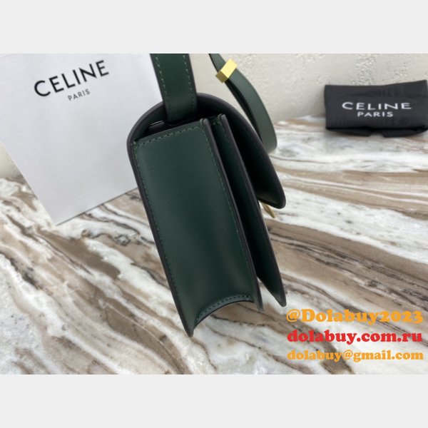 Celine Wholesale Teen Classic Box ArmyGreen shoulder bag