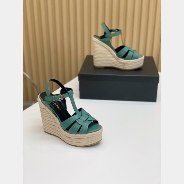 Saint Laurent Wholesale Espadrille Platform Wedge Sandals Heel Shoes