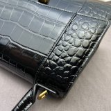 Balenciaga Designers Hourglass 593546 Designer Crocodile Embossed Handbag