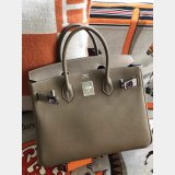 Hermes Birkin Epsom leather Handbags Dark grey Silver Cheap