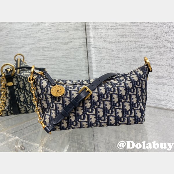 Diorstar Duplicates Hobo Chain Blue Oblique Print Wholesale 3106 Bag