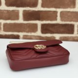 Gucci 1:1 Mirror GG Marmont Mini Crossbody Luxury 751526 Red Bag