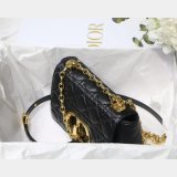 Copy Dior Caro 20cm Bag Black Supple Cannage Calfskin