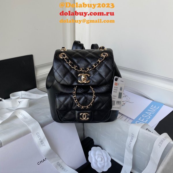 High Quality Cheap Designer Backpack AS2908 Black/White Bag 18CM