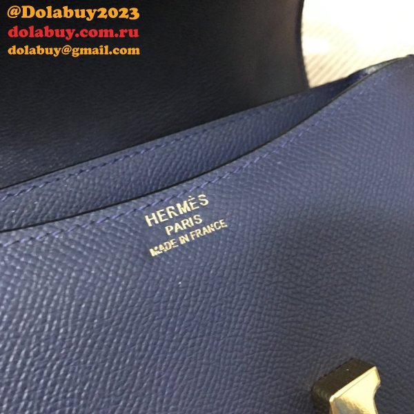 Hermes Constance Bag 18cm Epsom Leather dark blue Wholesale