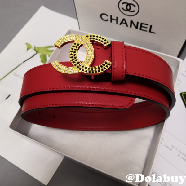 Top Quality Wholesale CC Double C Belt Red Width 3.0cm 1135