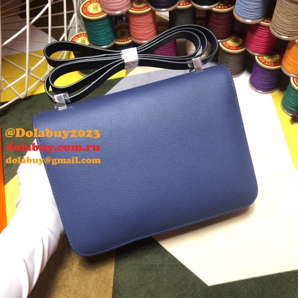 Hermes Constance Bag 23cm Epsom Leather dark blue Duplicate