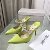 Bing 100 Embellished Satin High Heel Mules High Quality bag Jimmy Choo Shoes