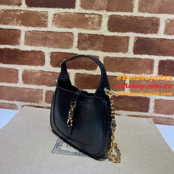 Copy Gucci Copy Jackie 1961 lizard 675799 Black bag