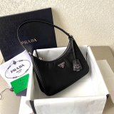 Prada AAA+ Zip Women's Hobo Black/Rose Bags Leather Handle