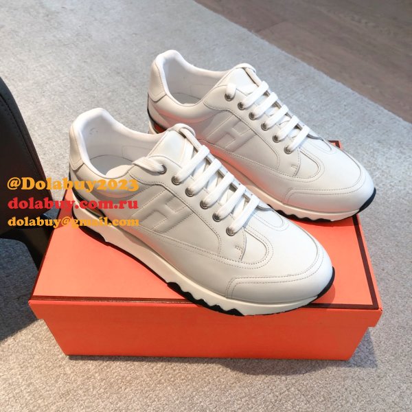 Wholesale Sneakers Leer Wit Hermes 1:1 Mirror Shoes