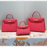 High Quality Fake Hermes Epsom Kelly 19/25/28CM Red Bag For Sale