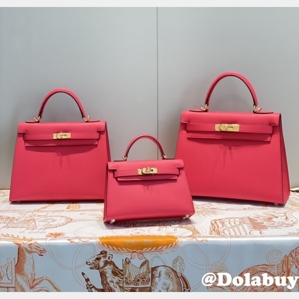 High Quality Fake Hermes Epsom Kelly 19/25/28CM Red Bag For Sale