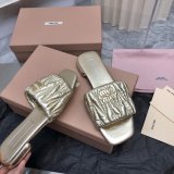 Wholesale High Quality bag Miu Miu Copy Flat Sandals and Slippers Shoes